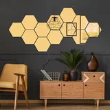 Ambiance Set zidnih naljepnica 12 kom 17x20 cm Hexagons Gold -
