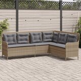  Vrtna sofa L-oblika sa jastucima bež od poliratana | shoptok.hr