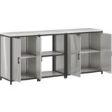 vidaXL Kuhinjski komplet za shranjevanje s polico Drugo s shranjevanjem z vrati 3 pcs Srebrna | Shoptok.si