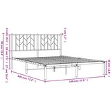 Metalni okvir za krevet s uzglavljem bijeli 140 x 190 cm | shoptok.hr