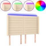  LED uzglavlje krem 147 x 16 x 118/128 cm od tkanine | shoptok.hr