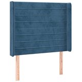 vidaXL Krevet box spring s madracem LED tamnoplavi 90x190 cm baršun | shoptok.hr