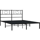 vidaXL Metalni okvir za krevet s uzglavljem crni 120x190 cm | shoptok.hr