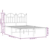 vidaXL Kovinski posteljni okvir z vzglavjem črn 120x190 cm | Shoptok.si