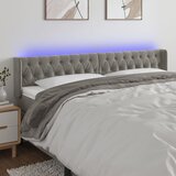  LED uzglavlje svjetlosivo 203x16x78/88 cm baršunasto | shoptok.hr