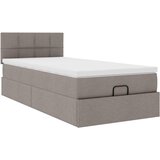  Otomanski okvir kreveta s madraca smeđesivi 90x190cm tkanine | shoptok.hr