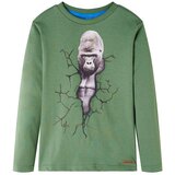  Dječja majica dugih rukava svijetla kaki 128 | shoptok.hr
