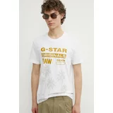 G-star Raw Bombažna kratka majica moška, bela barva, D24681-336