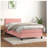  Box spring postelja z vzmetnico roza 100x200 cm žamet | Shoptok.si