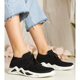 Gemre Black women's sneakers with sock-like upper Miyana | Shoptok.si