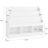 SoBuy Otroška Knjižna Polica z 3 Predali in Držalom za Revije Bela 100x30x80 cm, (5000009215) | Shoptok.si