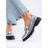 SHELOVET Silver loafers on a thick sole Cijene