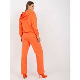 Fashion Hunters Basic orange sweatshirt set with wide trousers Cene