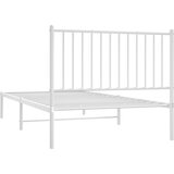  Metalni okvir za krevet s uzglavljem bijeli 100x200 cm | shoptok.hr