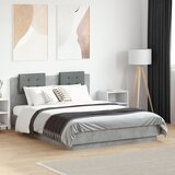  Okvir kreveta s uzglavljem siva boja betona 135x190 cm drveni | Eponuda.com