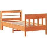vidaXL Posteljni okvir brez vzmetnice voščeno rjav 75x190 cm borovina | Shoptok.si