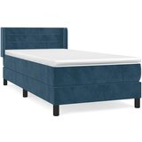 Box spring krevet s madracem tamnoplavi 90x190 cm baršunasti | shoptok.hr
