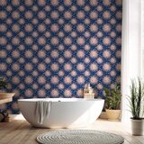  Tapeta - Sunny Patterns - Repeating sun motif on a navy background. 50x1000 Vodootporna | shoptok.hr