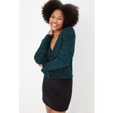 Trendyol Green Christmas Theme Crop Glittery Knitwear Cardigan | shoptok.hr
