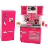Doll Kitchen Set Fridge Oven Accessories Pink | shoptok.hr