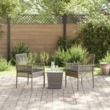  3-delni vrtnarski bistro set s blazinami sivo poli ratan, (22015405) | Shoptok.si
