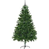 vidaXL Božično drevo med 300 LED z stojalom Zelena 210 cm PE | Shoptok.si