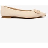 Resti Beige women's pointed-toe ballerinas with embellishment on the nose Tidita | Shoptok.si