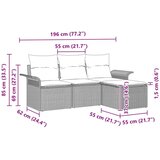  Vrtna sedežna garnitura z blazino 4 pcs Rjava poli ratan, (5000146604) Slike