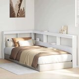  Knjižnica vzglavje L-oblike bela 90 cm trdna borovina | Shoptok.si