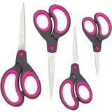 Rapesco Škarje set Soft grip , 13,3/16,5/19,8/21,5cm črno-roza 4 kosi 1575, (20377826) | Shoptok.si