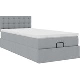 vidaXL Otomanski posteljni okvir z vzmetnico siv 80x200 cm blago | Shoptok.si