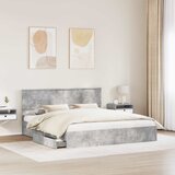  Krevet s od storage s uzglavljem Betonski sivi 200 x 200 cm | shoptok.hr