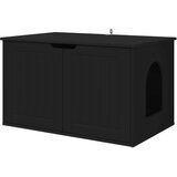 vidaXL Mačja hiša Črna 85 x 55 x 50 cm Konstruiran les, (5000111116) | Shoptok.si