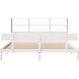 vidaXL Knjižna postelja brez vzmetnice bela 200x200 cm trdna borovina | Shoptok.si