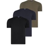 Dewberry TRIPLE SET T8569 BIKE COLLAR MENS T-SHIRT-BLACK-NAVY BLUE-KHAKI Cijene