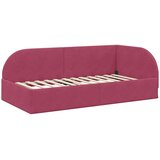 vidaXL Kotna postelja z vzglavjem Vinorodna rdeča 90 cm x 190 cm blago | Shoptok.si