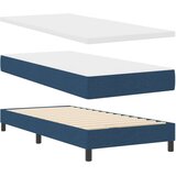  Postelja z vzmetnico z vzmetnico Modra 90 x 190 cm blago, (5000128475) | Shoptok.si