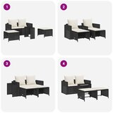  Vrtni set od 5 dijelova s jastucima, složiv, crni poliratan | shoptok.hr
