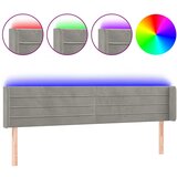 Maison Chic led posteljno vzglavje - vzglavna omarica - nočna omarica svetlo sivo 163x16x78/88 cm žamet, (21707929) Cene
