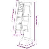 vidaXL Prostostoječe ogledalo belo 34x37x146 cm | Shoptok.si