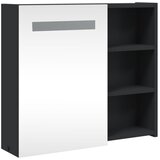  Kupaonski ormarić s ogledalom i LED svjetlom crni 60x13x52 cm | shoptok.hr