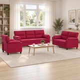  Set sofe 3 pcs Vinska crvena Baršun | shoptok.hr