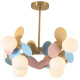  Brilagi - Luster na štangu BALMO 8xG9/9W/230V prečnik 60 cm zlatna/plava/ružičasta | Eponuda.com
