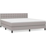  Box spring postelja z vzmetnico svetlo siva 180x200 cm blago, (20791491) | Shoptok.si