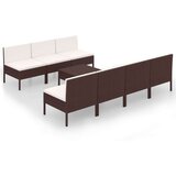  Vrtna sedežna garnitura 8-delna z blazinami poli ratan rjava, (20676059) | Shoptok.si