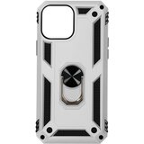AVIZAR Trden ovitek iz dveh materialov za iPhone 13 Mini s podpornim obrocem - srebrn, (20718061) | Shoptok.si