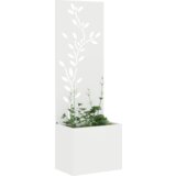 vidaXL Vrtni Sadič s Dekorativnom Pločom Bijelo 50 x 140 cm | shoptok.hr
