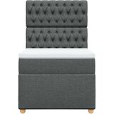 vidaXL Box spring postelja z vzmetnico temno siva 90x190 cm blago | Shoptok.si