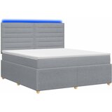  LED okvir za krevet s madracem Svjetlosiva 160 x 200 cm Tkanina | shoptok.hr
