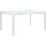vidaXL Vrtna miza iz plastike 150x90x72 cm bela videz ratana, (20625625) Cene